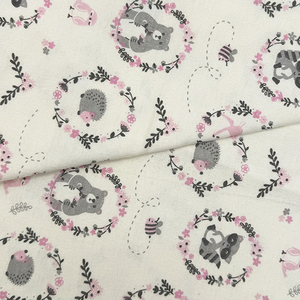 Tela de franela con estampado de pigmento de algodón de un solo lado, personalizada, supersuave, a cuadros/dibujos animados de animales, venta al por mayor - Product Image 4