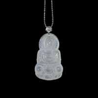 Natürlicher burmesischer Jade-Anhänger der Güteklasse A in Guanyin-Form, hochwertiger Jade-Anhänger, Unisex, burmesisches Jade-Geschenk (mit NGTC-Zertifikat)