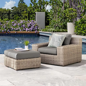 Ensemble de chaises longues d'extérieur de luxe avec pieds en métal et <span class=keywords><strong>fauteuil</strong></span> en <span class=keywords><strong>rotin</strong></span> pour l'école et le jardin - Product Image 2