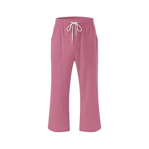 Pull-On <b>Linen</b> <b>Pants</b> with <b>Drawstring</b> Waist Breathable & Eco-Friendly Summer Casual Wear for Unrestricted Movement - Product Image 1