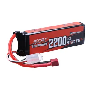 SUNPADOW 2200毫安时7.4V 40C 2s Lipo电池，带T插头，用于钢筋混凝土汽车罐车船Truggy赛车模型爱好
