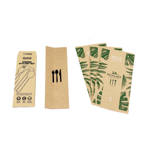 Personalized Tableware Packaging Sachet Flat <b>Paper</b> Bag <b>Kitchen</b> Cutlery Utensils Holder Silverware Spoon Knife Fork Pouch Bag - Product Image 5
