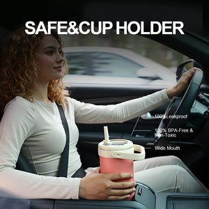 Vaso Térmico OEM de 40 oz con Asa y Pajita Plegable, Taza Aislada al Vacío de Acero 18/8, Antiderrames <span class=keywords><strong>para</strong></span> Viajes, Coche y Oficina - Product Image 5