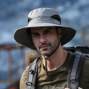 Men's Fisherman Hat Wide Brim Sun Protection Breathable Outdoor Fishing Cap Dark Gray - Product Image 2
