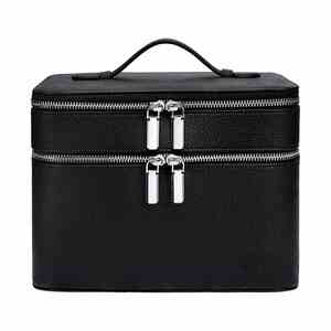 Trousse de Maquillage Double Couche Imperméable avec Fermeture Éclair, Sac de Maquillage Professionnel Portable, Étui de Rangement pour Soins de la Peau et Cils, Multiples Compartiments - Product Image 3