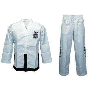 <span class=keywords><strong>Uniforme</strong></span> de <span class=keywords><strong>Taekwondo</strong></span> ITF Quteng, Ligero, con Cinturón Negro, para Entrenamiento, Unisex - Product Image 1