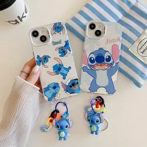 Fashion cute Stitch back cover cartoon design TPU mobile phone case for iPhone12 13 14 Pro Max IMD phone case covers