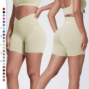 Nouveaux pantalons de yoga pour femmes, taille haute, effet push-up, respirants, sans ligne de couture, <span class=keywords><strong>short</strong></span> de fitness à taille croisée - Product Image 1