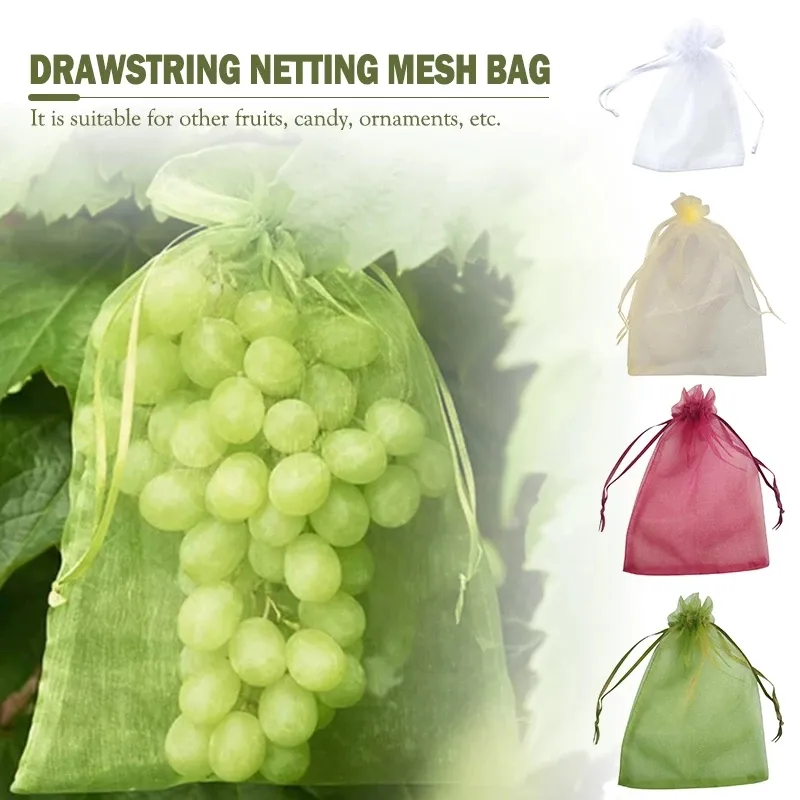 Strawberry Grapes Fruit Pest Control Protection Bags Garden Anti-Bird Netting Bags Mesh bag For Grape Planter Grow