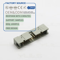 Connecteur IDC à double rangée, pas de 2,00 mm, 6-100 broches, hauteur 10,5 mm, pour PLC industriel, contrôle d'automatisation et carte de télécommunications