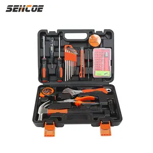 Professional 52pcs woodworking mechanical electrical tool kit home use toolbox portable car repair tools set