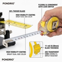 Mètre Ruban Rétractable Robuste Double Face 5m en Acier avec Verrouillage Automatique et Boîtier Transparent en ABS – Outil de Mesure Métrique