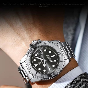 Montres à quartz de luxe pour hommes POEDAGAR, style business et sport, étanches, lumineuses, avec date, boîtier en acier inoxydable, bracelet en alliage de 20 mm, aiguilles tendance - Product Image 2
