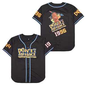 Jersey Baseball Kustom Kasual Latihan Sublimasi Klasik Film Bordir Jahitan Biru Hip-Hop Kaos Softball - Product Image 5