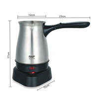 Carafe chauffante à café RAF R.7440, 600 ml, 400 W, poignée pliable, interrupteur marche/arrêt, nettoyage facile, chaleur uniforme pour la préparation quotidienne du café