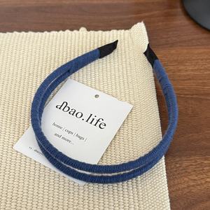 Bandeau coréen double couche en fil extensible de couleur unie pour femme, idéal pour le lavage du visage, avec design antidérapant - Product Image 6