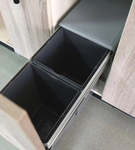 Dual Bucket Plastic Kitchen Trash Can Hidden Drawer Push-Pull Guide Easy Installation Modern Simple Design for Household Use - Product Image 4