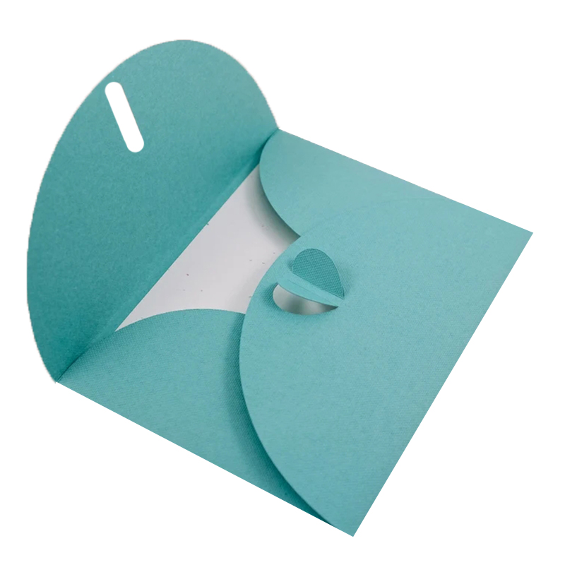 Colored Customized Size logo Textured Paper Heart Shaped Closed Romantic Valentine's Day Gift Paper Envelope