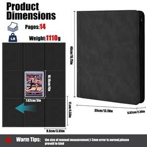 JUZI Wholesale 9 Pocket Toploader <strong>Binders</strong> for Pokemoned High Quality Custom PU Leather Waterproof Zipper Trading <strong>Card</strong> <strong>Binder</strong> - Product Image 5