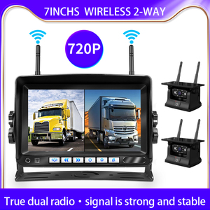 Écran 7 pouces avec fonction DVR, batterie rechargeable, caméra de recul sans fil magnétique solaire pour camion et remorque - Product Image 6