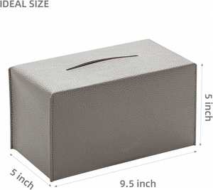 Moderna Funda Rectangular Impermeable para Caja de Pañuelos, Decorativa, de Cuero PU, para Baño, Auto, Dormitorio, Hotel, Restaurante, Oficina, Organizador - Product Image 2