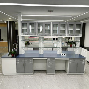 Fenolische ammoniak bestendige werktafel met stalen frame, reagensrek, laboratoriumtafel, werkbank, ziekenhuis, school, commerciële meubels, blauw, modern - Product Image 2