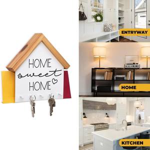 Llavero de madera de alta calidad para decoración de pared de oficina en <span class=keywords><strong>casa</strong></span> colgador con almacenamiento de gancho para sala de estar - Product Image 3