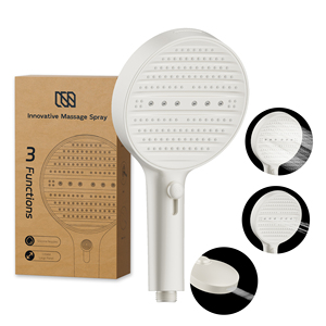 Pommeau de douche de luxe portable au design élégant pour spa, avec jets de massage/pluie/débit, en boîte marron avec logo de marque, pour usine B2B - Product Image 2