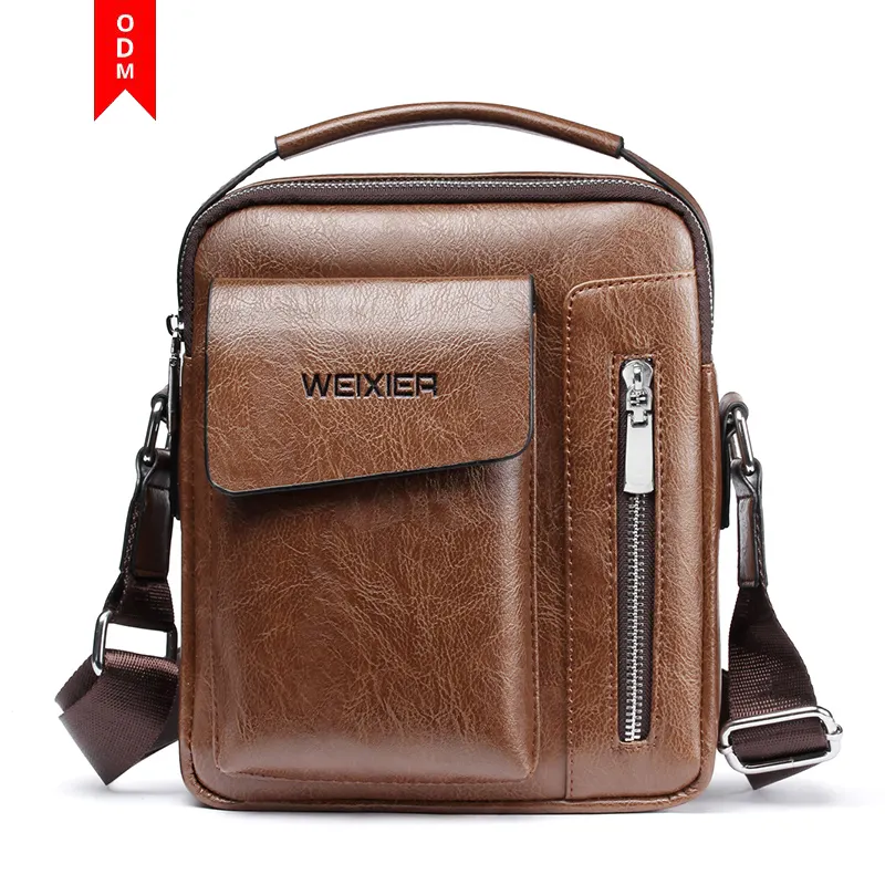 New Arrival Sacoche Homme Crossbody Bag Retro Business Sling Bag Soft Leather Shoulder Messenger Bag For Men
