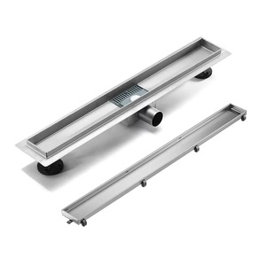 モダンなステンレス鋼リニアバスルーム水平コンセント床排水長方形シャワーチャンネルストレーナー - Product Image 3