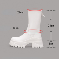 Bottines à talon épais et plateforme pour femme, en cuir noir, style fashion