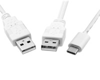 Cable USB 3.1 Tipo C USB-C a Doble A Macho, Cable Y de Datos y Alimentación Adicional, Velocidad de 480 Mbps, Compatible con Teléfonos Celulares y Discos Duros