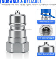 MAXIWORLD Raccord hydraulique à déconnexion rapide 3/8" NPT ISO 7241-A en acier pour tracteur