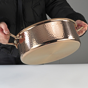 Rose Gold chafing món ăn 304 thép không gỉ búa mô hình lẩu khách sạn nhà hàng cung cấp Bếp cảm ứng với kính nắp - Product Image 5