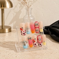 Faux ongles à presser faits main, motif nœud cerise ombré pastel 3D, pour salon de beauté (vente en gros)