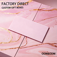 Boîte cadeau cosmétique et soin de la peau portable, écologique, rigide, pliable, à ouverture latérale magnétique, en papier imprimé rose de luxe avec logo personnalisé