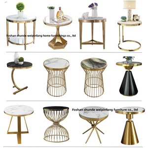 Table basse postmoderne en acier inoxydable et marbre, style luxe léger et simple, pour salon - Product Image 3
