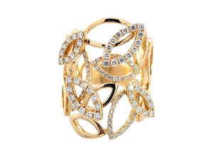 Bague de mariage classique en or 18 carats plaqué or, entièrement sertie de diamants ronds brillants naturels, fournie par l'usine - Product Image 5