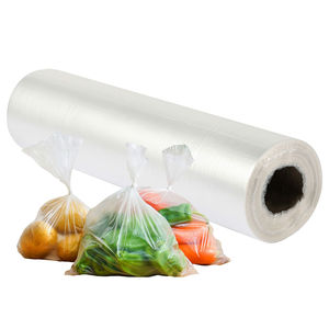 400 sacs/rouleau 16" x 12" Sacs en plastique PE transparents à soufflets latéraux sur rouleau pour le stockage alimentaire en supermarché - Product Image 1
