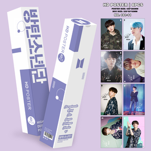 Una scatola con 8 poster singoli in rilievo, poster di supporto per concerti di V, Suga, JIN, <span class=keywords><strong>JIMIN</strong></span>, adatti per essere incollati in camera da letto. - Product Image 5