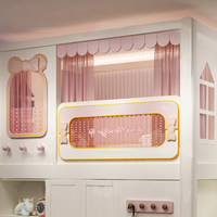 Lit superposé moderne pour enfants avec bureau intégré, combinaison multifonctionnelle maison dans les arbres, armoire et penderie, idéal pour petit appartement, en bois massif