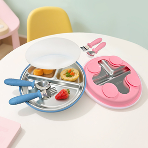 2025 Trendy Baby Feeding Set Stainless Steel Circular Plates for Children Adults <b>Weight</b> Loss Food <b>Storage</b> - Product Image 5