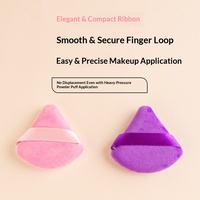 Houppette de maquillage en velours cristal style influenceur, à fibres courtes, forme irrégulière, pour poudre sèche, douce et respectueuse de la peau, pour fixer le maquillage