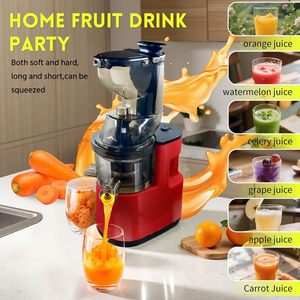 Extracteur de jus à froid à mastication lente, haute performance, séparation pulpe/jus, nettoyage facile, acier inoxydable, <span class=keywords><strong>goulotte</strong></span> d'alimentation large (Rouge) Usage domestique - Product Image 3