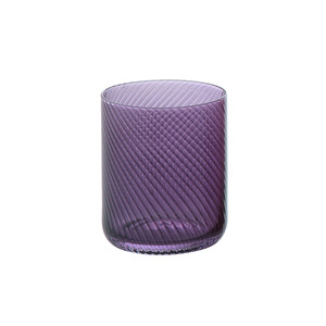 Purple Spiral <b>Water</b> Tumbler 41 cl H 10 cm Ø 8 cm Mouth-Blown Glass M1934 - Product Image 1