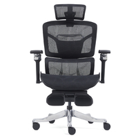 Chaise ergonomique moderne en maille, vente directe d'usine, avec soutien lombaire réglable, base télescopique et roulettes silencieuses pour espaces de coworking