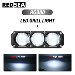 REDSEA RG300 110W Phares auxiliaires LED à large plage de tension pour calandre avant, faisceau haut et bas, IP68, <span class=keywords><strong>ventilateur</strong></span> en aluminium pour Ford Ranger - Product Image 1