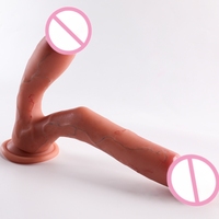 Moins cher Personnalisé Flexible De Luxe Vraie Peau Sentiment Fantaisie Mâle Gode Géant Pour Les Filles Masturbateurs Taille Humaine Sex Toys Pour Femme