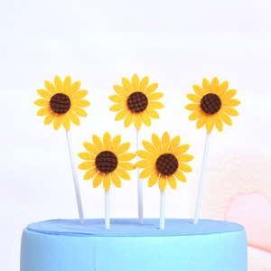 Decoración para Pastel de Cumpleaños de Bebé Niño o Niña con Diseño de Girasol, Suministros para Fiestas, Adorno para Postres, 5 Piezas - Product Image 6