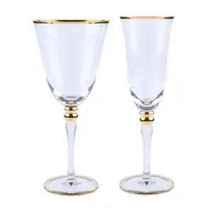 Personalized Wine Glass with gold rim